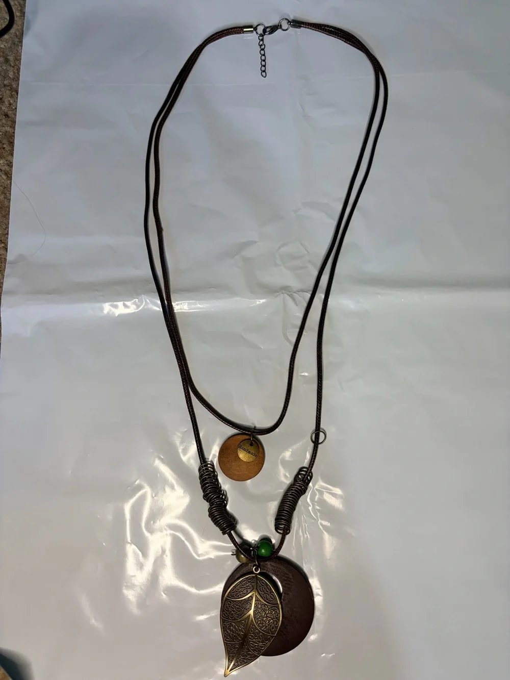 Bohemian Brown & Gold Leaf Layered Necklace
